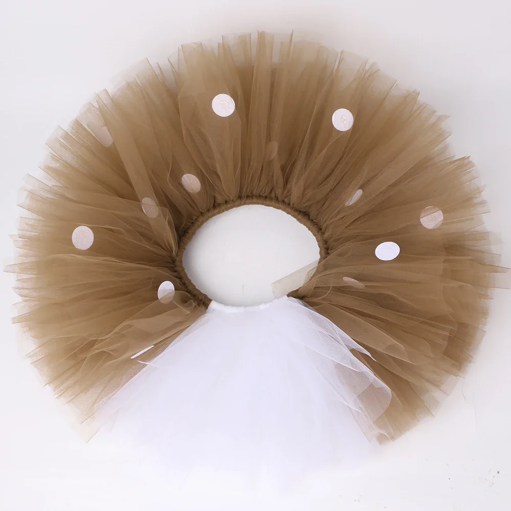 Girls Deer Tutu Skirt Outfit Fluffy Child Party Dance Tutu Tulle Kids Skirts for Girls Halloween Christmas Elk Reindeer Costume