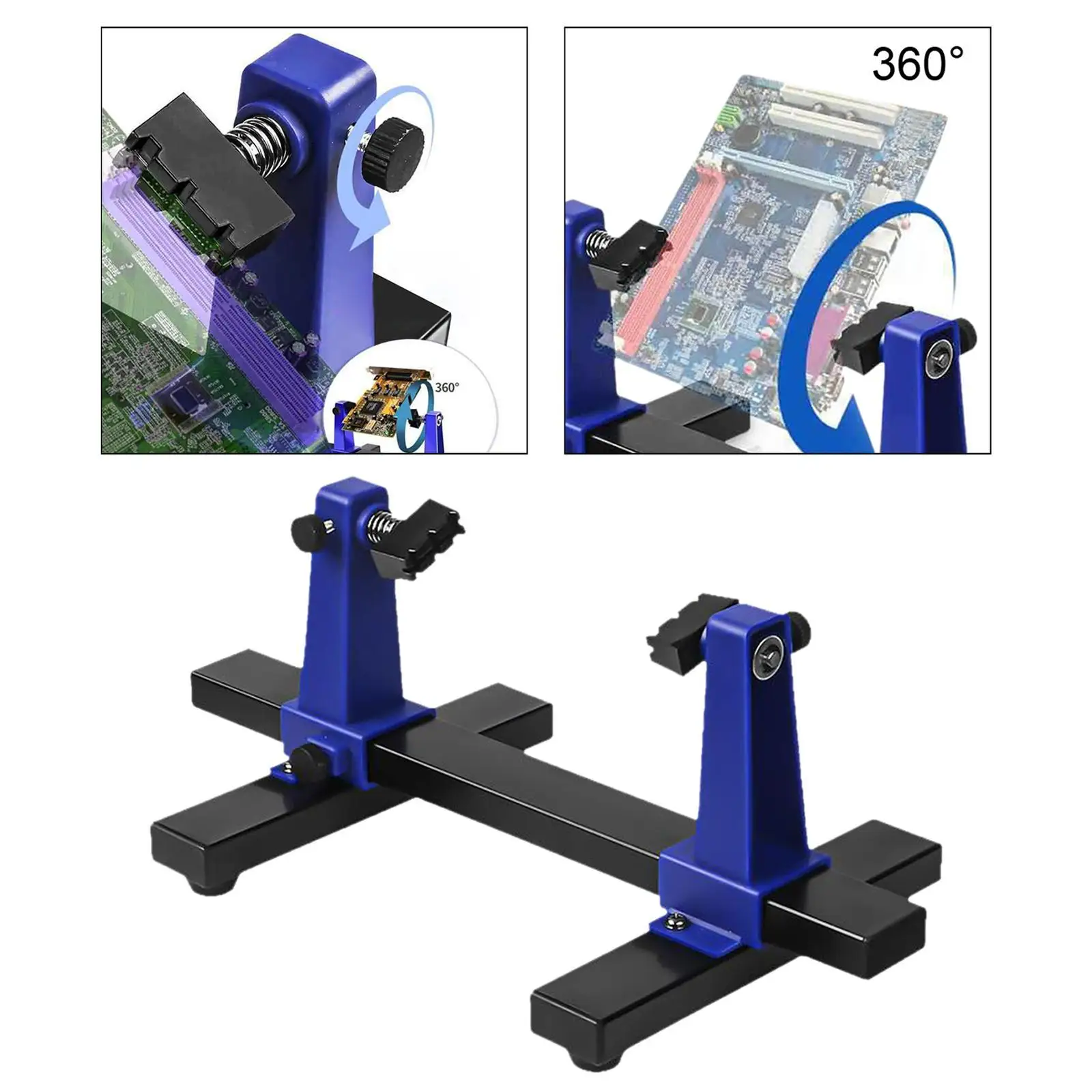 PCB Soldering and Assembly Stand Adjustable Versatile 48x17x12.5cm Metal Base with Spring Loaded Clamp Accessories Tool Clamp