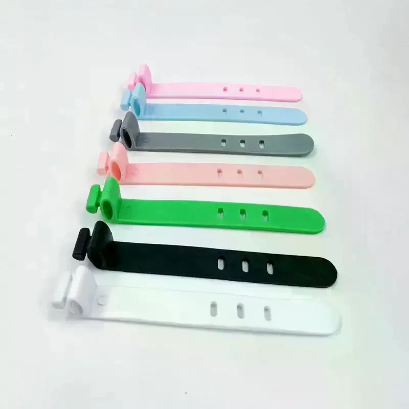 20Pcs Cable Organizer Silicone Wire Binding Data Cable Tie Management Bobbin Winder Marker Holder Tape Lead Straps
