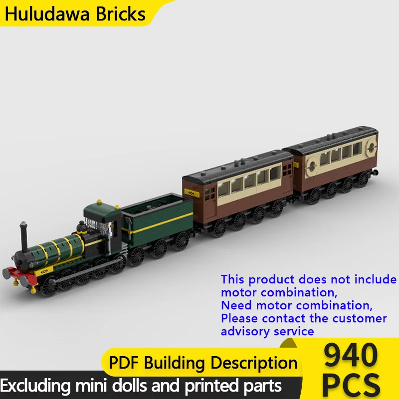 

City Car Model MOC Building Bricks Steam Train With Coal Carriage Modular Technology Children Holiday Gifts Assemble Toys Suit