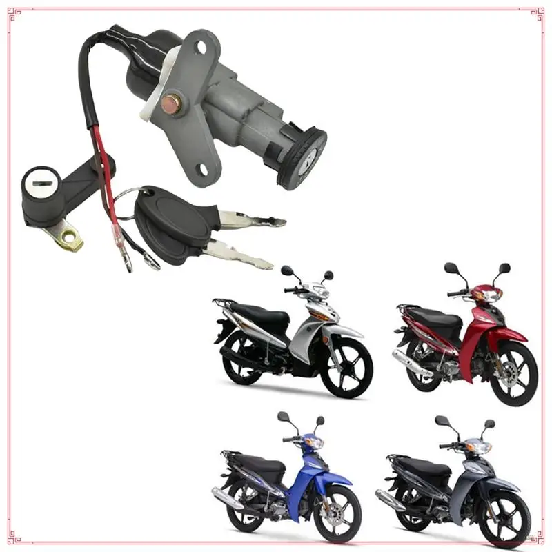 

Motorcycle Electric Door Lock Kit Ignition Switch Lock Cover Withkeys Foryamaha C8 LYM110-2-3 Crypton R T110 T110C