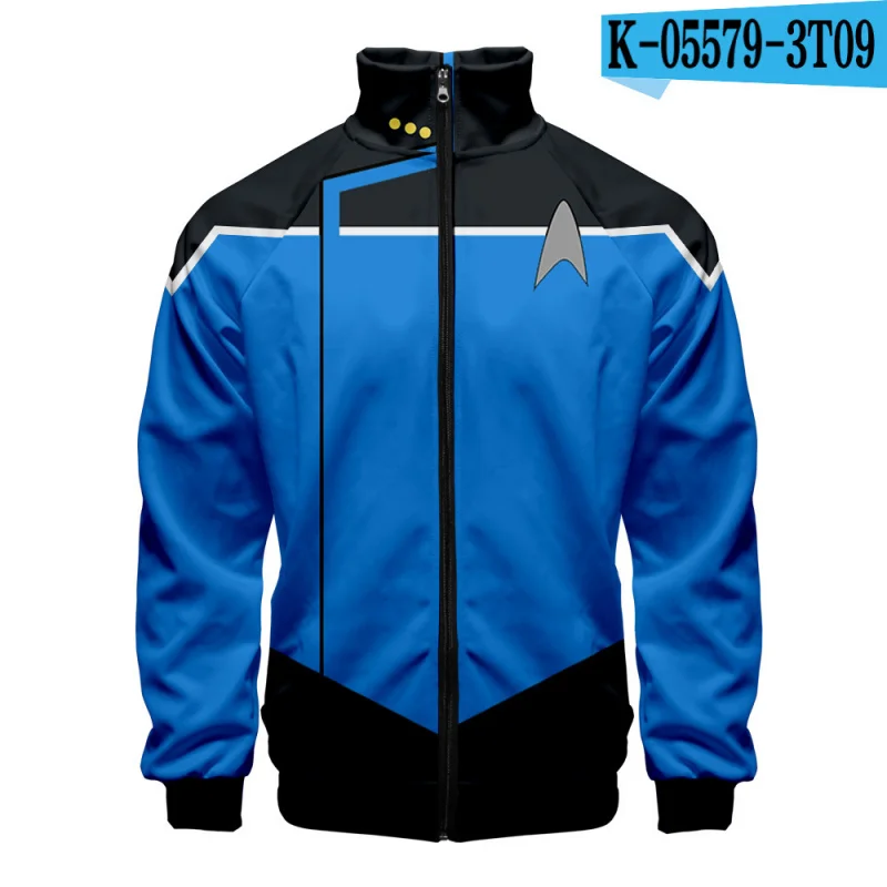 Halloween anime costumes Star Trek lower crew characters wear stand-up collar zip-up sweatshirt hoodie men and women