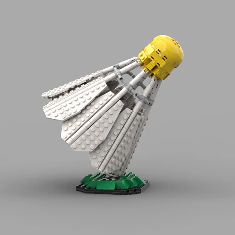 MOC Giant Sports Feather Building Blocks, Kit modello decorativo da badminton per adulti, Mattoni fai-da-te unici, Regalo da collezione