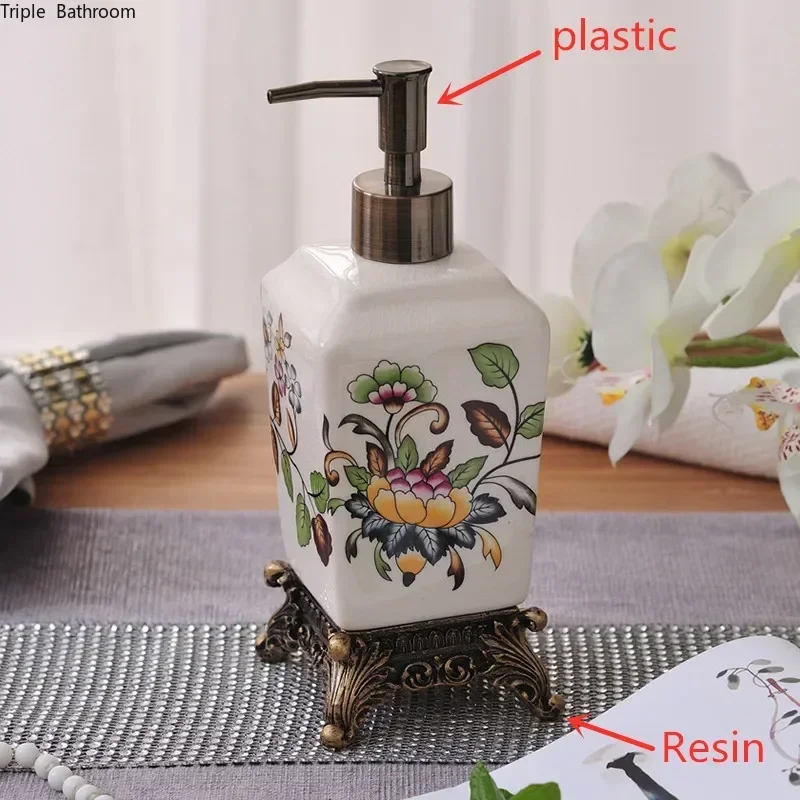 1pc European Ceramic Sanitizer Bottles Home Shampoo Dispenser    Shower Gel Bottles Hand Sanitzer Holder Bathroom Accessories