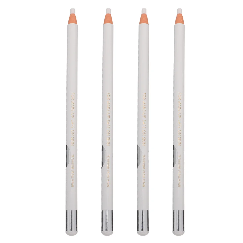 4pcs White Eyebrow Pencil Multipurpose Eyeliner Pen High-Quality Eye Makeup Tool Eyeliner Drawing Pencil For Women