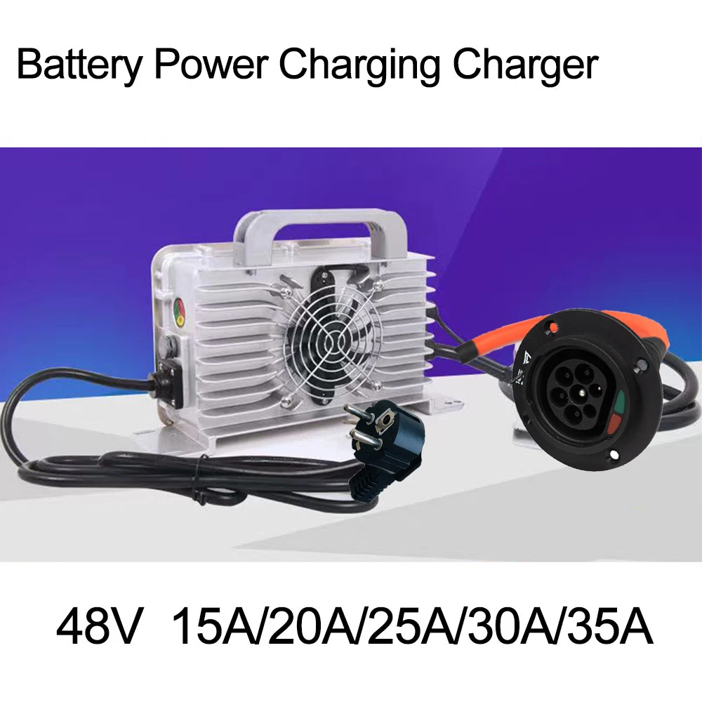 72V 18A 25A 30A 24S 87.6V 25A Lifepo4 20S 84v Li Ion 30S 84V LTO Battery Charging Charger With Type 2 Socket Plug