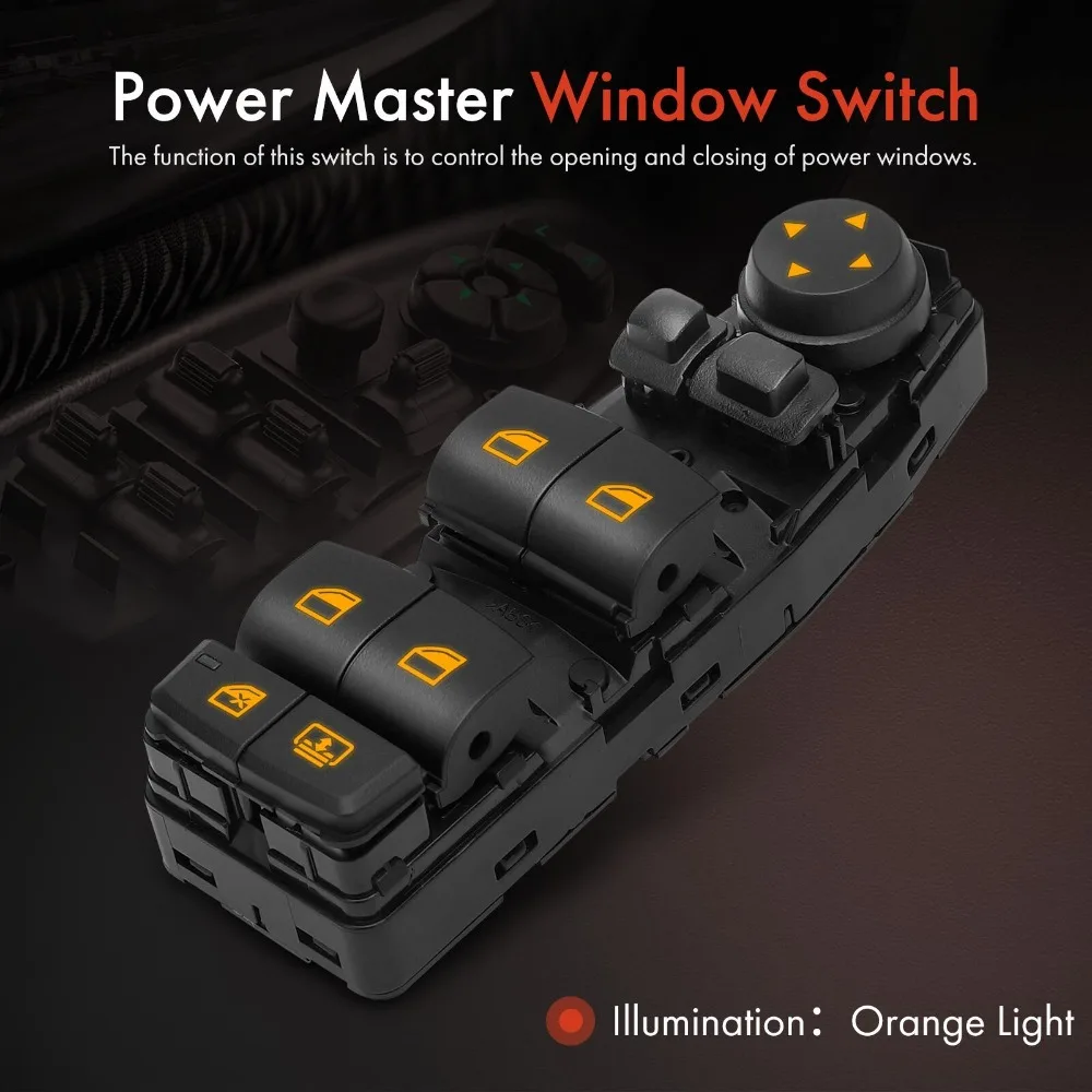 61319163574 Front Left Window Switch w/12-Pin 61319241915 for BMW 740i 750i xDrive 760Li Alpina B7/B7L 4