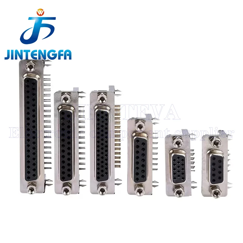 5PCS/Lot DR9 DR15 DR25 DR37 Hole/Pin Female Male Right Angle Welded D-sub Connector RS232 Serial Port Adapter DB9 9/15/25/37 Pin