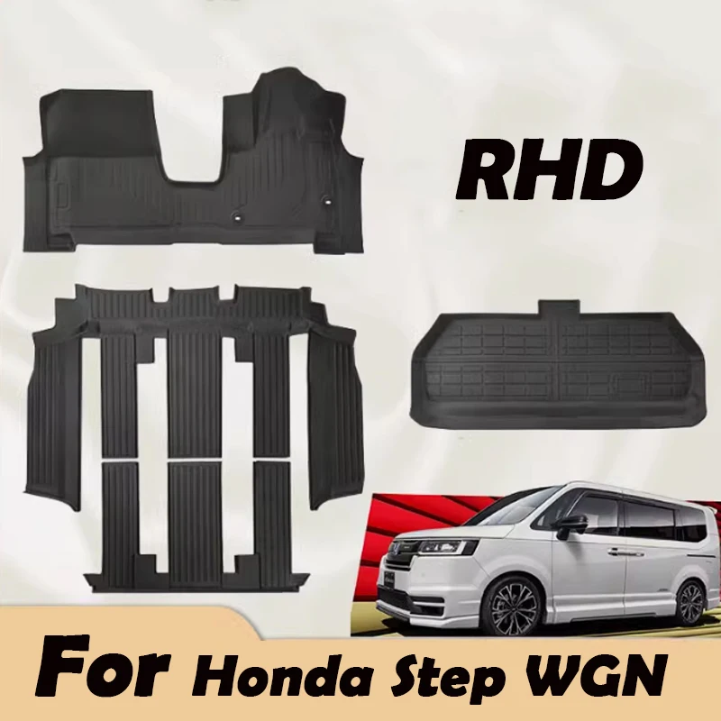 

For Honda Step WGN RP6 RP8 2018 2022 TPE Foot Pad Trunk Mat Wear Resistant Waterproof Car Accessories RHD