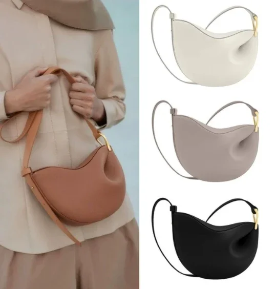 

2025 new Popular French Bead Bag For Women, New Small Design Under Arms, Simple Leather Strap Bag For Women