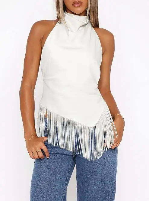Embrace Summer Vibes with Our Fringed Tank Tops in Deep Brown, Black, and Burgundy!