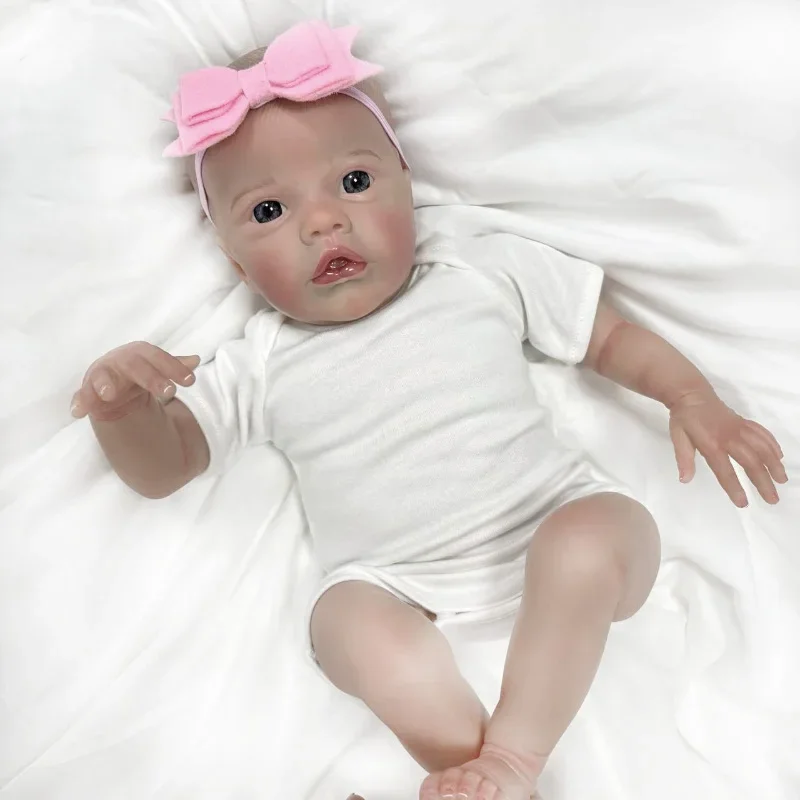 NPK19インチ手作り高品質3Dスキンペイントスズラン眠り人形リアルなソフトタッチコレクタブルアートリボーンドール