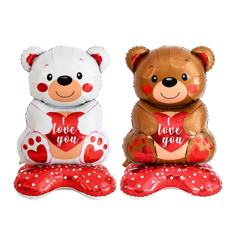 

I Love You Heart Little Bear Foil Ballon Valentine's Day Wedding Anniversary Decor Inflatable Balloon Proposal Confession Props