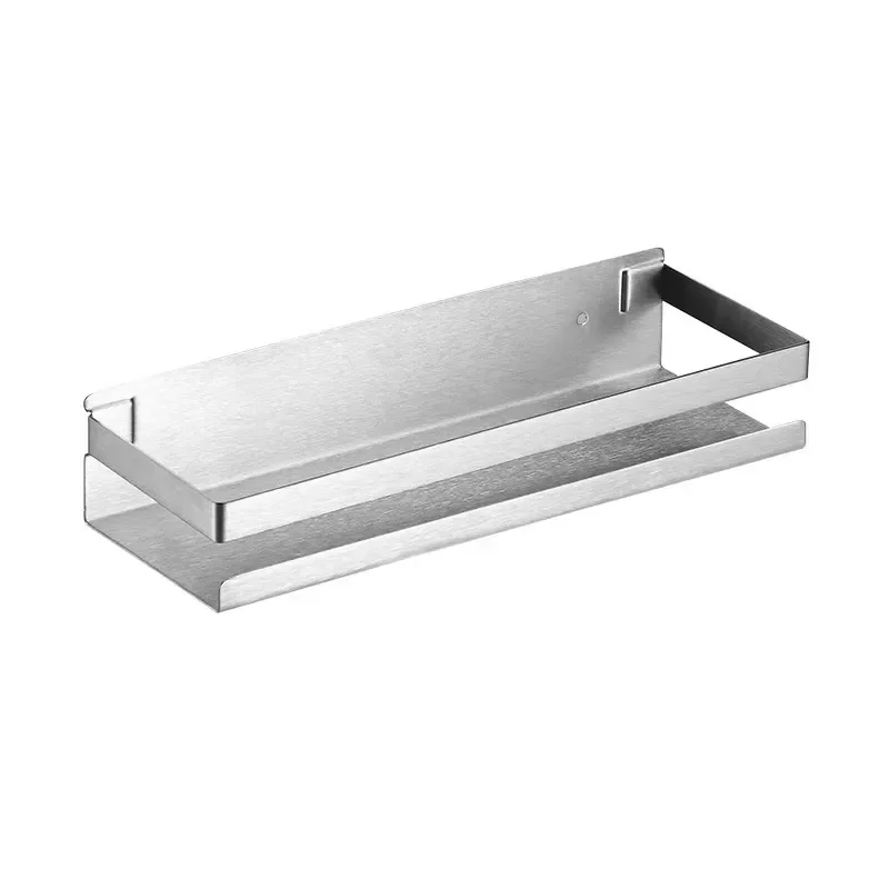 Modern Minimalist Black Stainless Steel Bathroom Storage Rack Hotel Washstand Shelf Shower Mirror Front Organizer No Brand