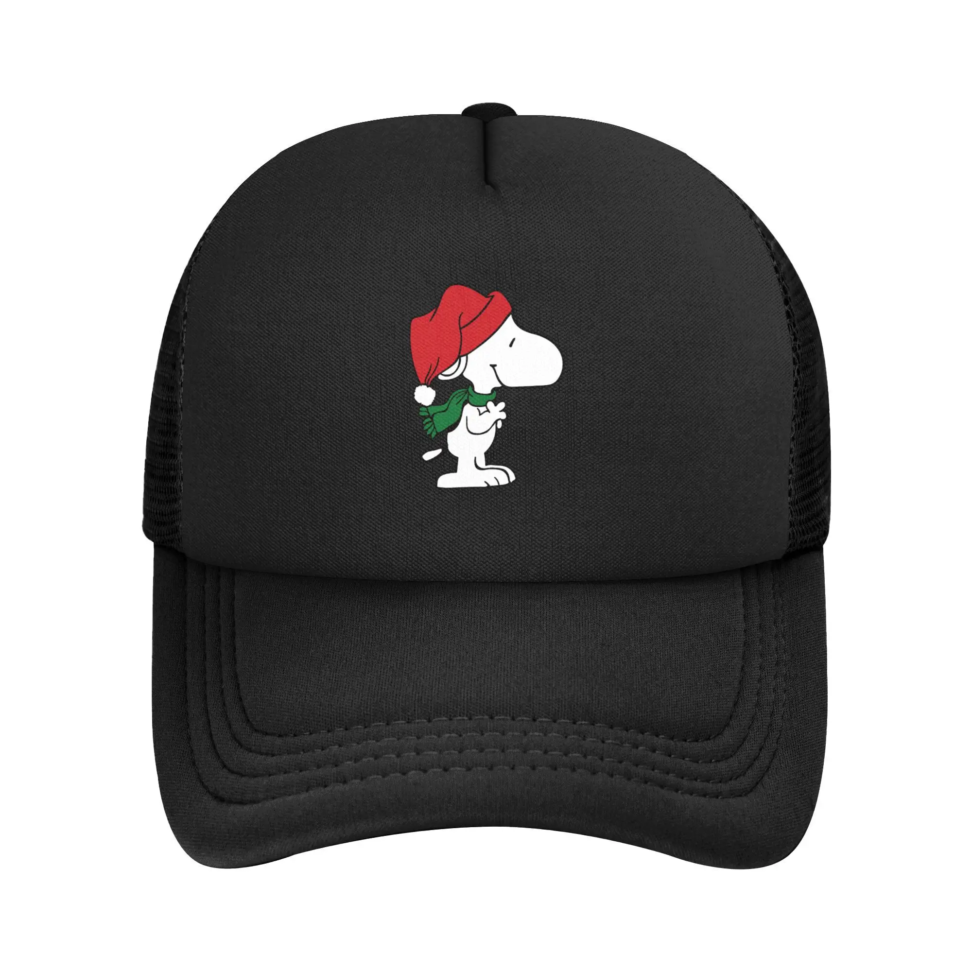 

Cartoon Snoopy Merry Christmas Trucker Hats Unisex Sport Hats Sun Hat Sun Hats Adjustable Snapback Caps Mesh Baseball Cap