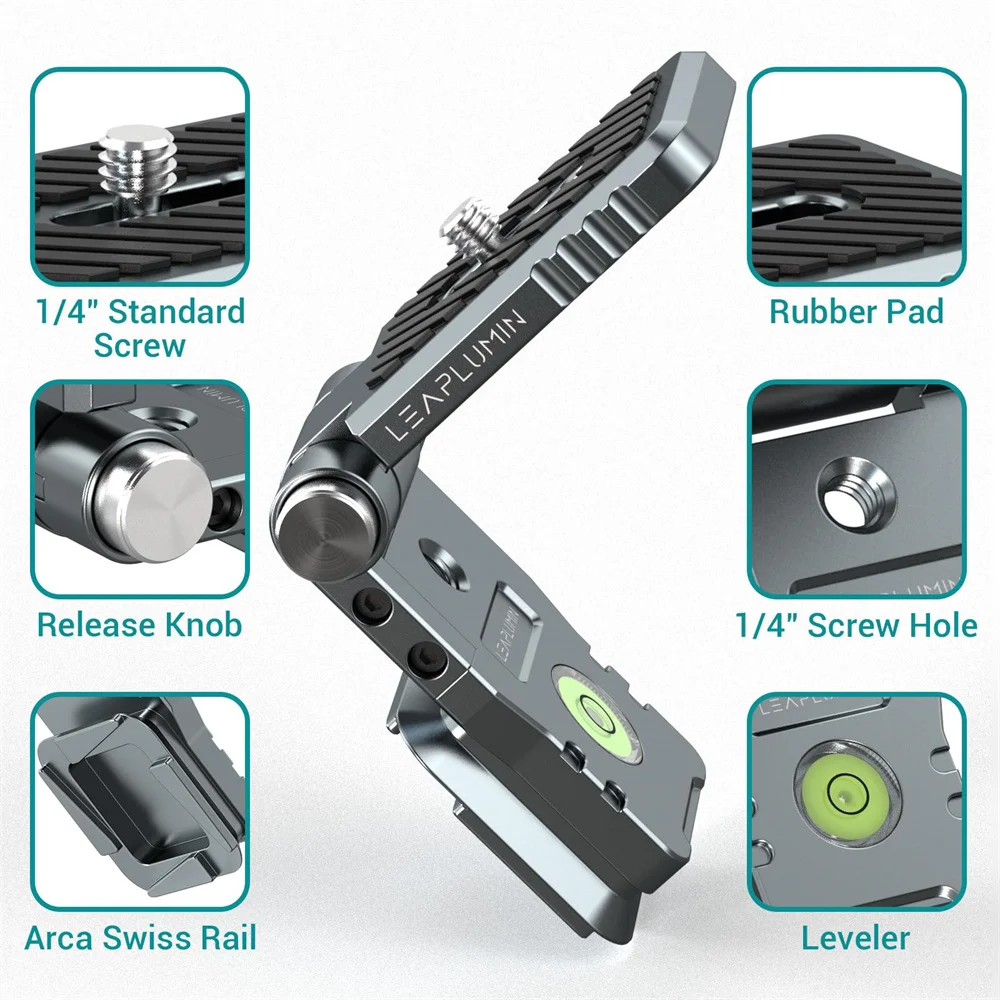 Folding Camera L Plate Holder w Arca Quick Release Plate for D-JI RS3 Stabilizer Tripod Gimbal Horizontal and Vertical Bracket