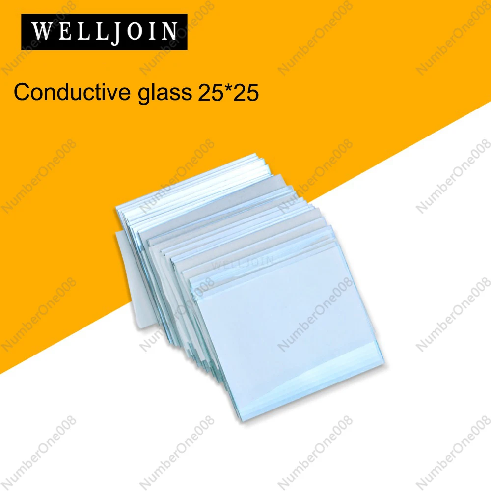 25x25x1.1mm 6 ohm/sq 200pcs Lab Transparent Conductive Indium Tin Oxide ITO Glass