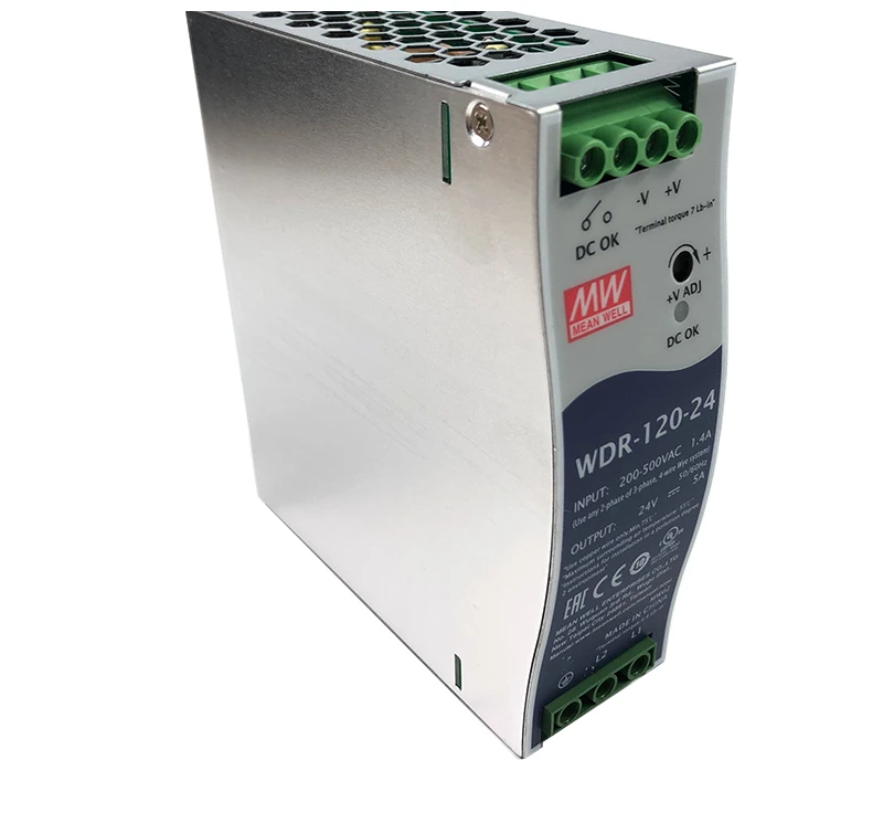 Taiwan Mingwei WDR-120-24 single group DC 120W rail mounted switching power converter 24V 5A drive