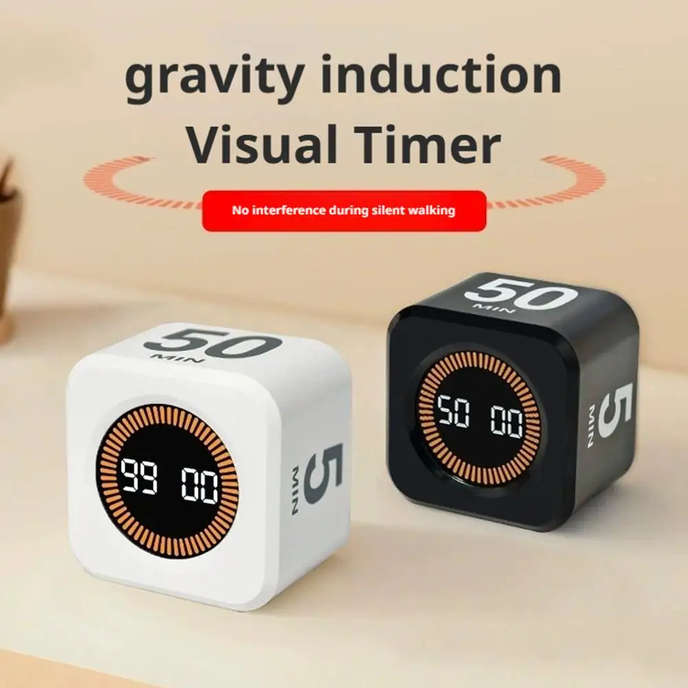 

Шестигранный визуальный флип-таймер для детей, цифровой учебный таймер Pomodoro, таймеры для приготовления пищи, бесшумный таймер, магнитный, умная производительность, время кухни