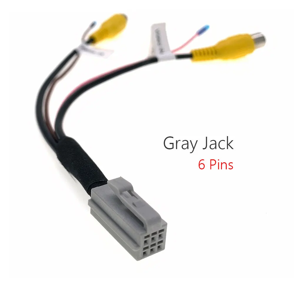 6 Pin Car Radio Unlock Front And Rear Camera RCA Wire Harness Cable Adapter Wiring Connector Android Player