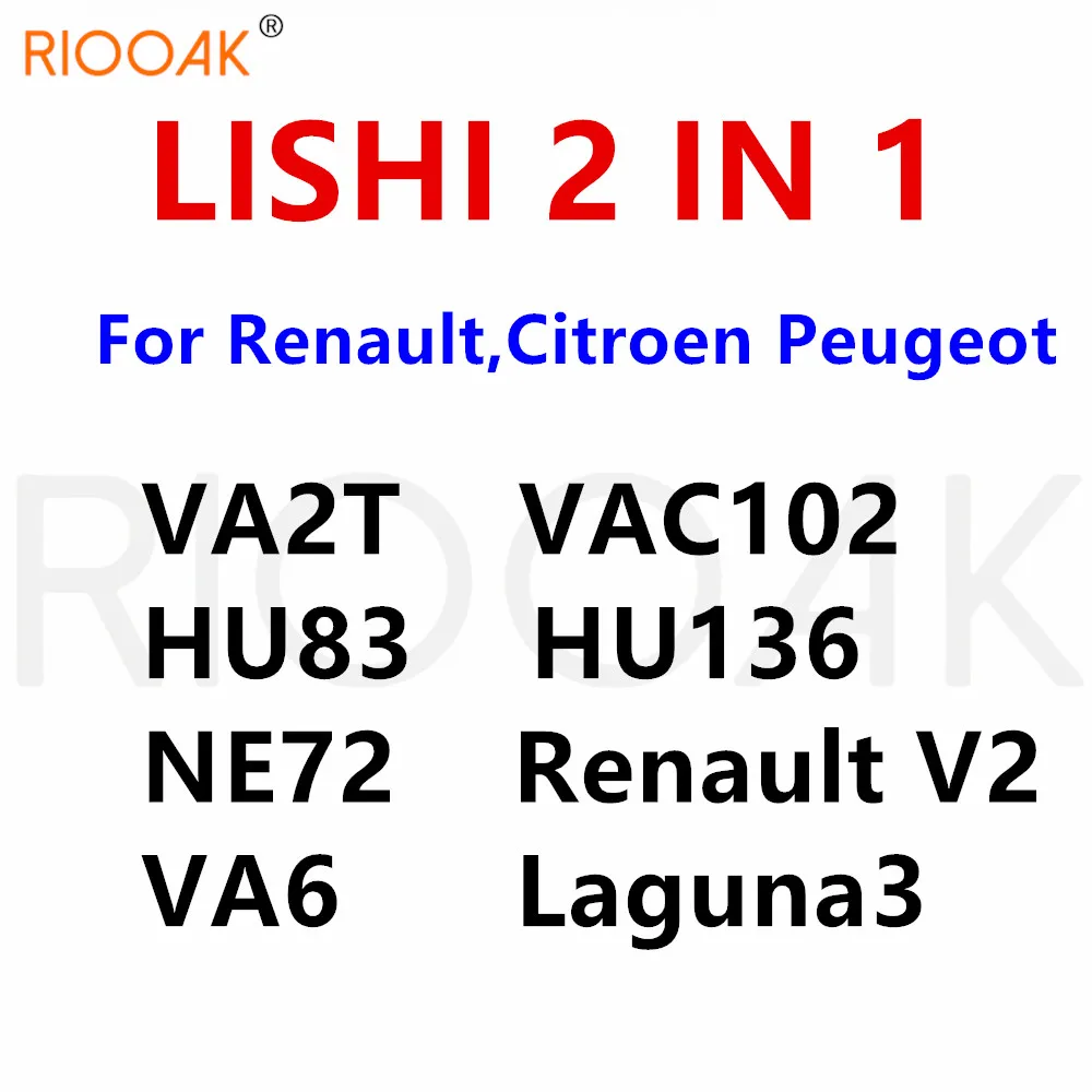 

LiShi 2 in 1 For Renault,Citroen Peugeot car keys VA2T VA2 HU83 NE72 VAC102 HU136 VA6 for Renault V.2 Laguna3 Locksmith Tools