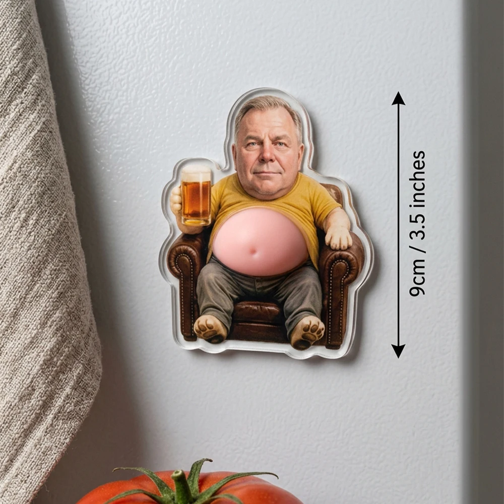 Custom Photo Squeeze Belly Fridge Magnet,Novelty Stress Squeeze Toy,Strong Magnetic Back,Prank Gag Gift,Fridge Decoration