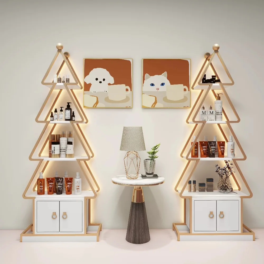 Cosmetic Display Case Skin Care Beauty Salon Display Stand Product Storage Rack Display Case Makeup Nail Polish Shelf