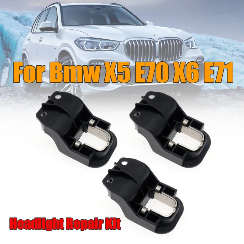 

Комплект для ремонта фар, 3 шт., крепежный кронштейн для фар Bmw X5 E70 X6 E71 63127195535/7195535, автомобильные аксессуары