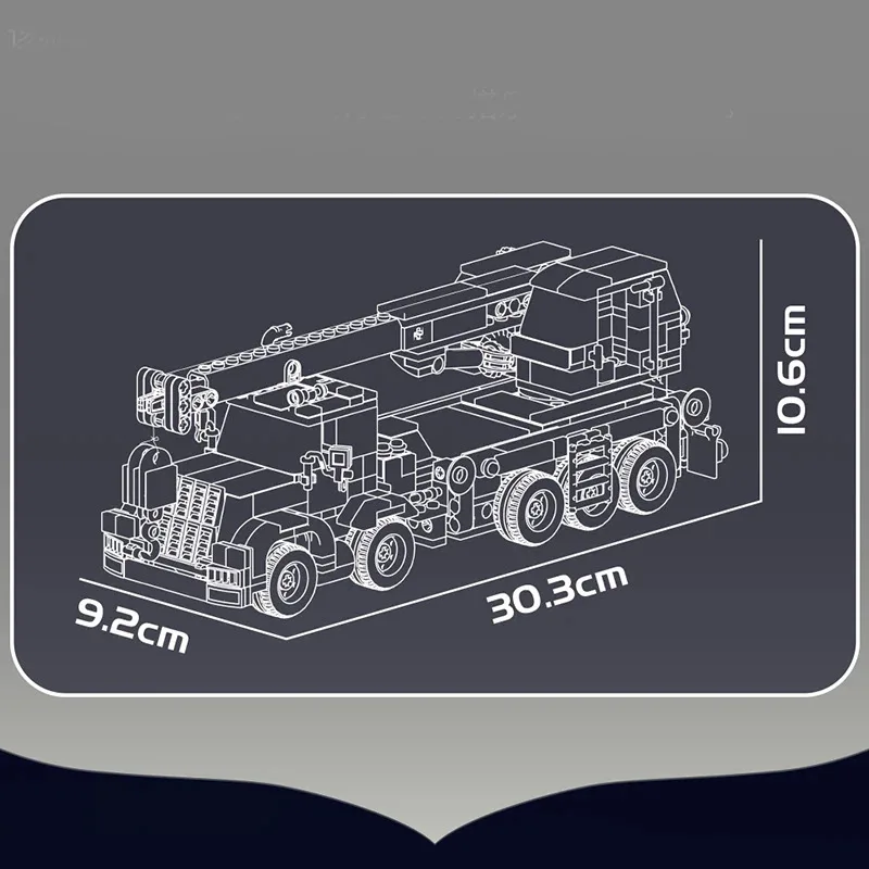 Mould King 670PCS Crane Truck Model Building Blocks Kit Assembled Toys Vehicle Ornaments Kid Xmas Gift 24092