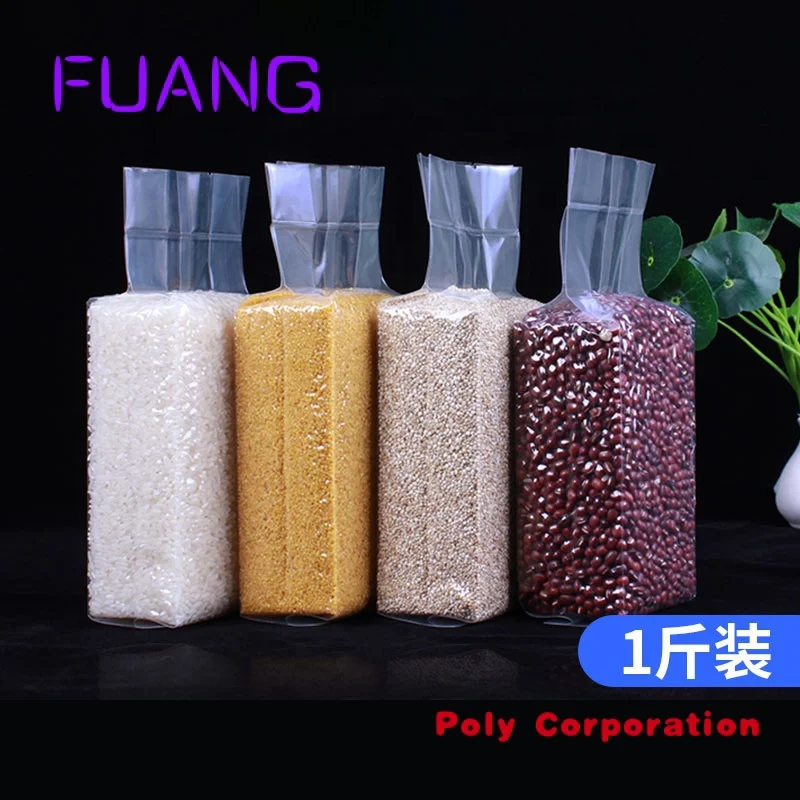 

Custom Transparent PA/PE rice bag vacuum rice brick bag packing pouch rice vacuum packing bag