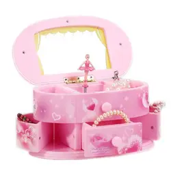 Children's Birthday Music Boxes Creative Dancing Girl Music Jewelry Box Storage Case Rotating Clockwork Music Box Christmas Gift