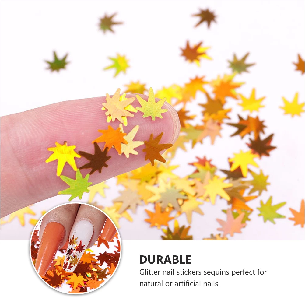 Manucure paillettes feuille d'érable paillettes automne ongles Art Durable beau adapté aux professionnels débutants ongles artificiels naturels
