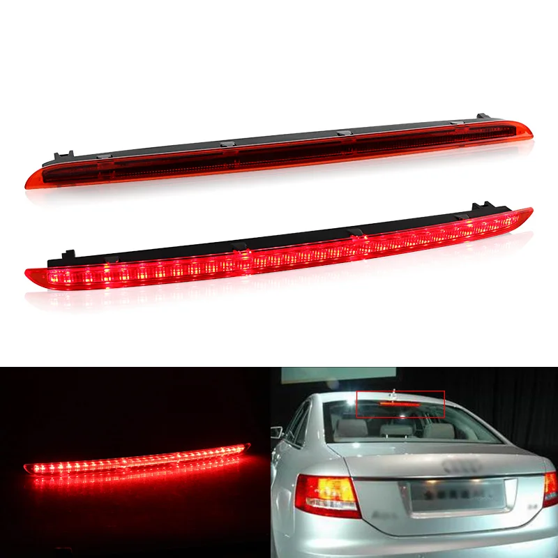 

1×for Audi A6 4F AVANT RS6 S6 C6 2004 2005-2011 - 3rd Brake Light LED High Level Rear Stop Lamp Car Assembly Taillight Red Smoke