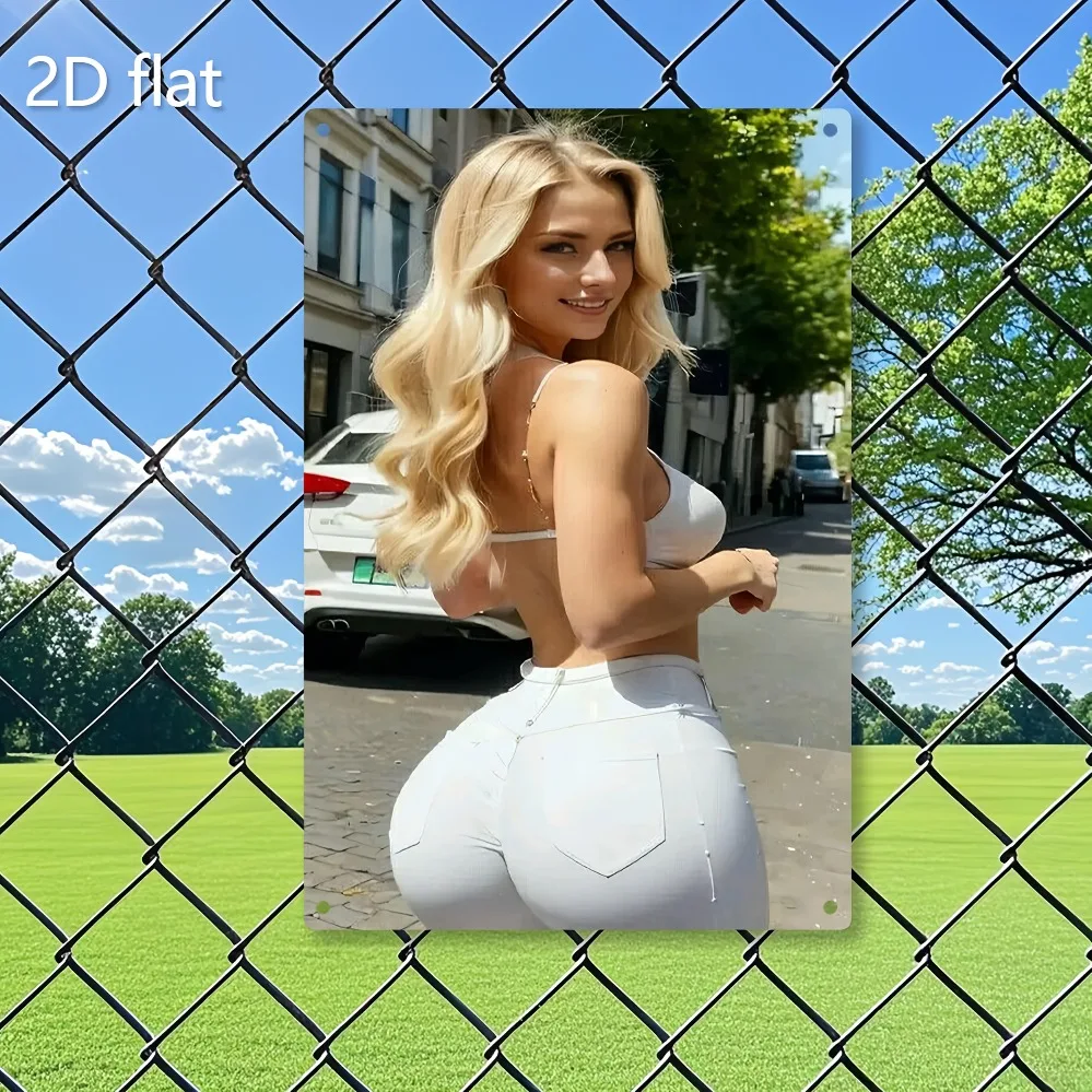 

1PC 20x30cm pre-drilled metal tin sign, vintage weatherproof iron art wall decor for indoor & outdoor spaces.