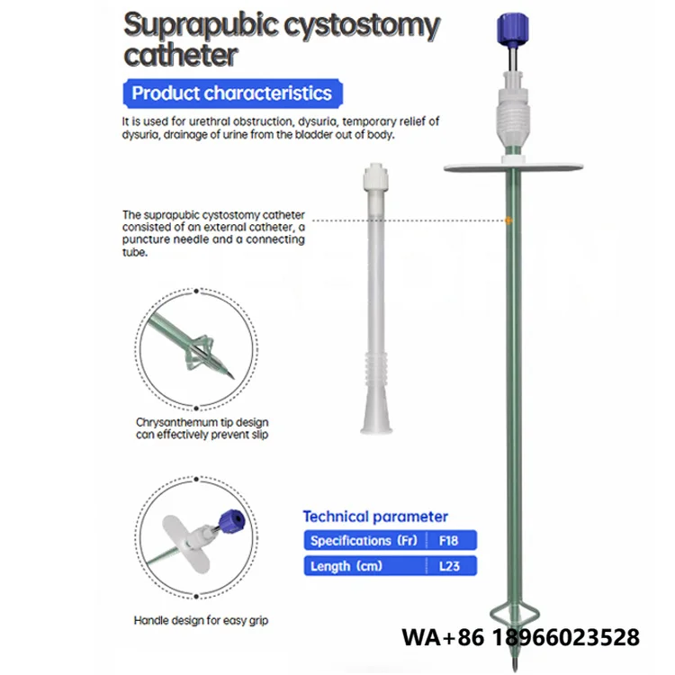 kit-catetere-per-cistostomia-suprapubica-f18-23cm-con-design-a-forma-di-crisantemo-certificato-ce-materiali-di-consumo-medici