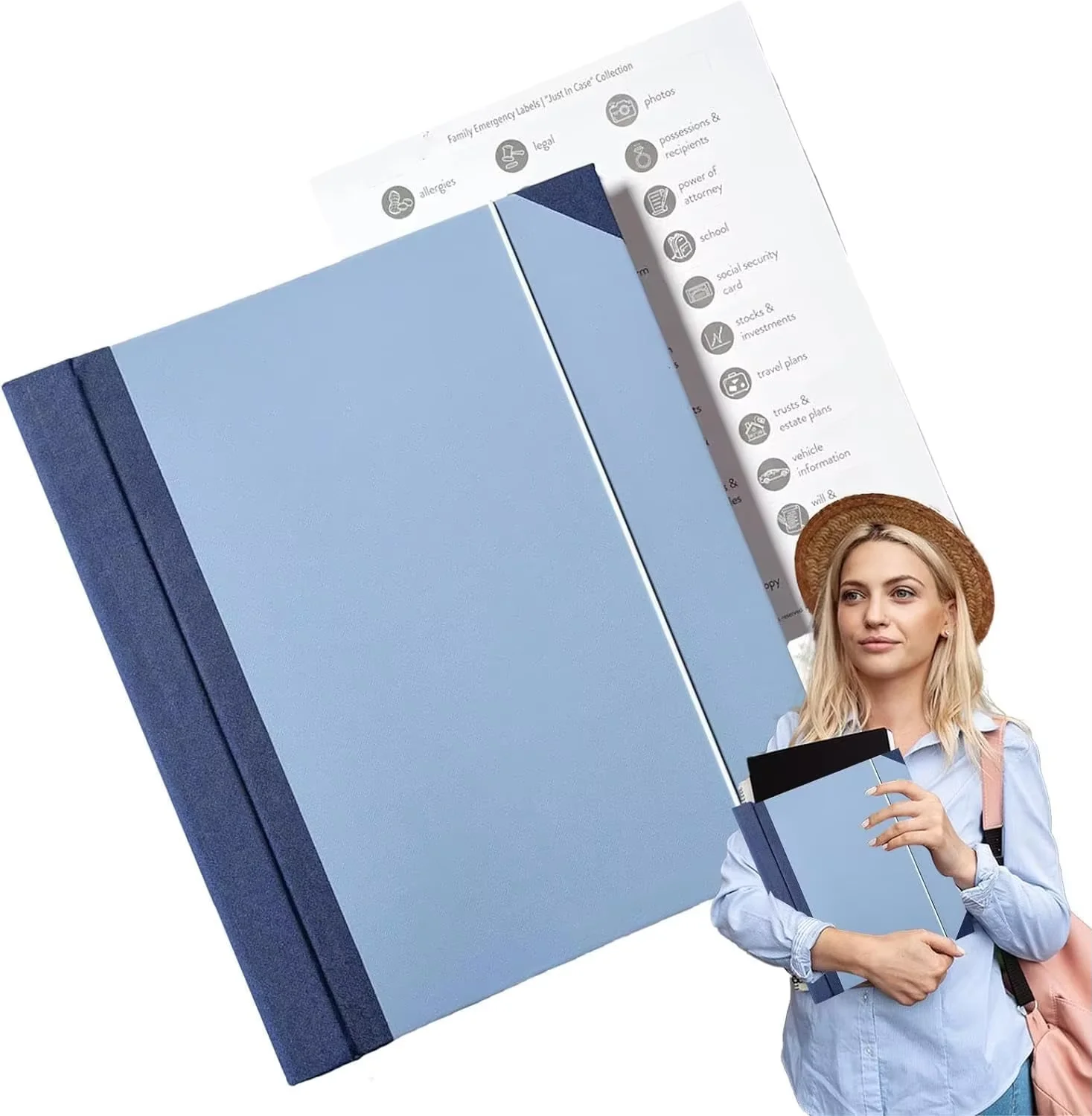 In Case I Go Missing Binder Pocket Folder Organ Bag Loss Prevention Binder Important Documents File Organiser Folio Folder