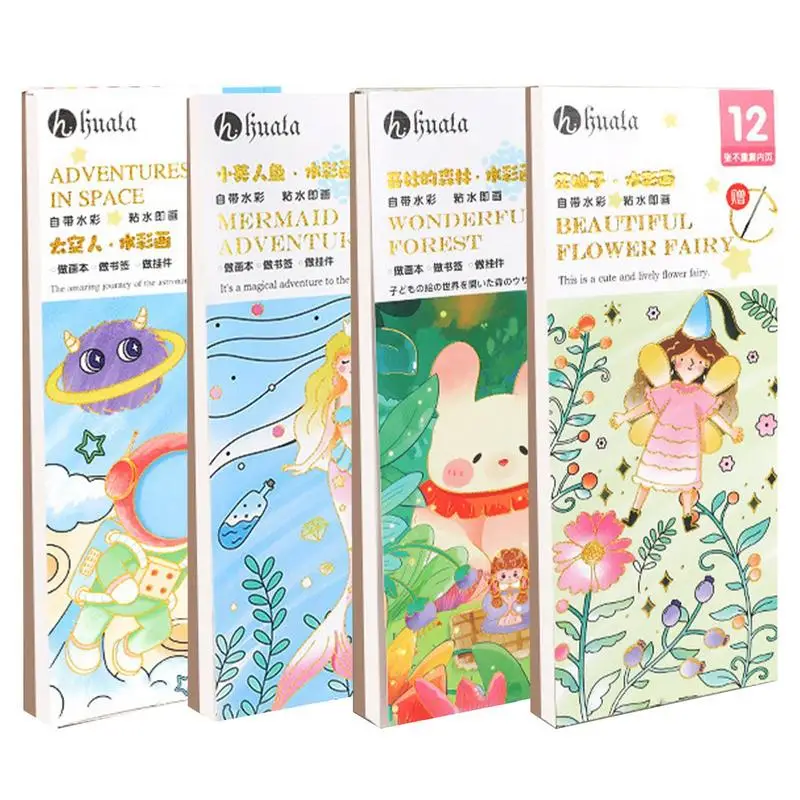 Lukisan dengan buku air Kit seni cat dan buku lukisan untuk anak-anak lukisan cat air menyenangkan dan mainan edukasi kerajinan seni untuk