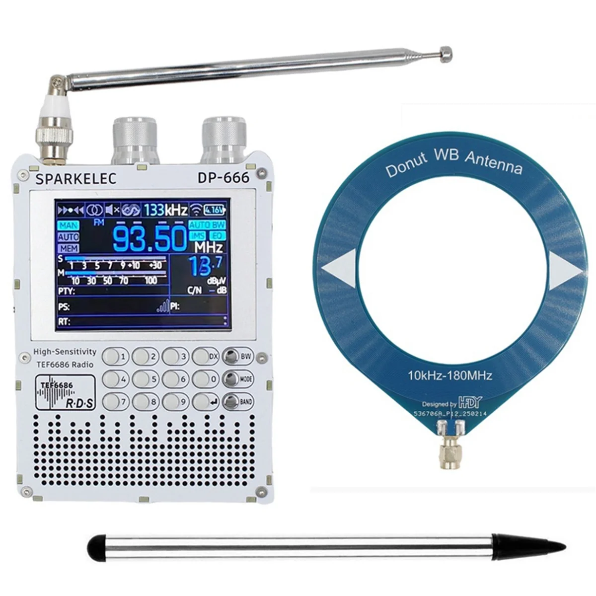 DP-666 TEF6686 Radio 2.8-Inch IPS Touch S n High Sensitivity Receiver Full Band FM LW MW SW Shortwave Radio