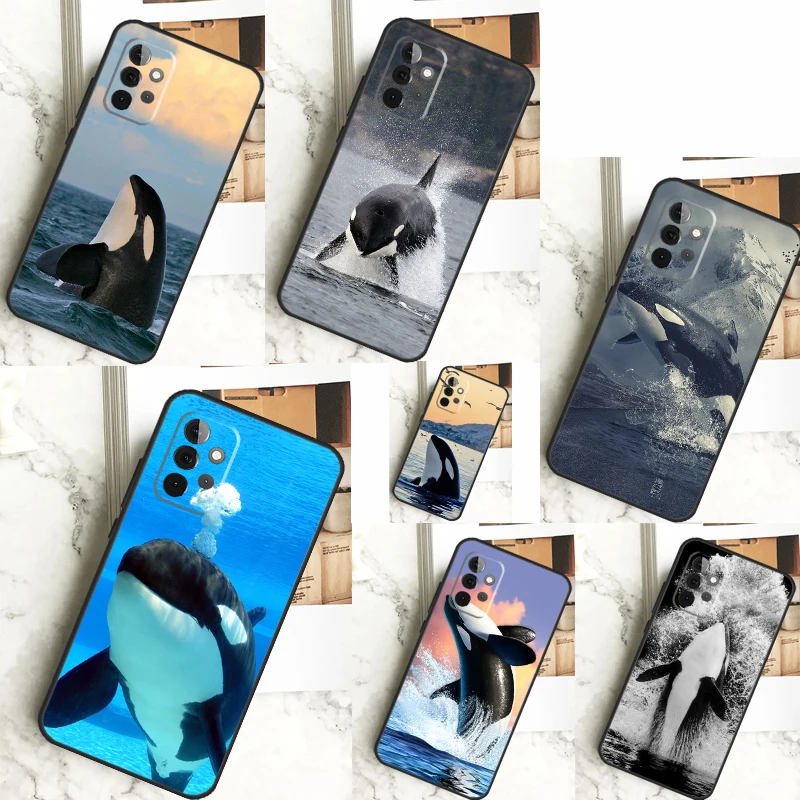 Custodia Killer Whale Orca per Samsung Galaxy A55 A35 A15 A14 A34 A54 A73 A53 A33 A23 A13 A12 A32 A52 A51 Cover