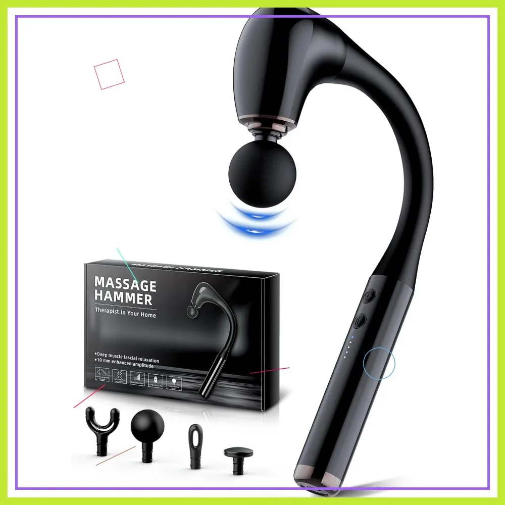 

Deep Tissue Massage Gun with Extension Handle, Portable Pain Relief for Muscles/Neck/Shoulders/Waist/Legs, White Elephant Gift