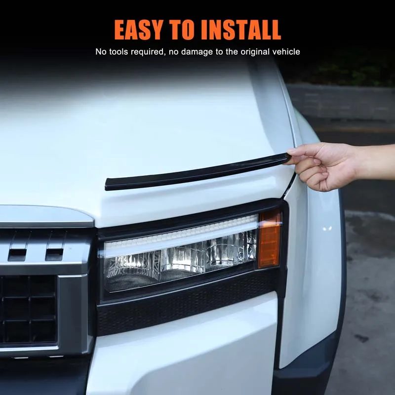 

2Pcs ABS Black For Toyota Land Cruiser Prado 250 LC250 2024+ Car Headlight Brow Trim Sticker Car Exterior Protection Accessories