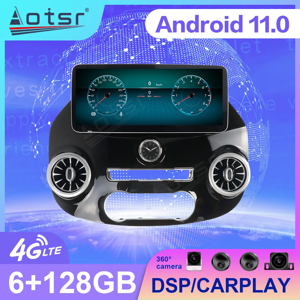 Tesla Style Android 11 GPS Navigation DVD Player For Mercedes-Benz Vito V260 Car Auto Radio Stereo Multimedia Player Head Unit