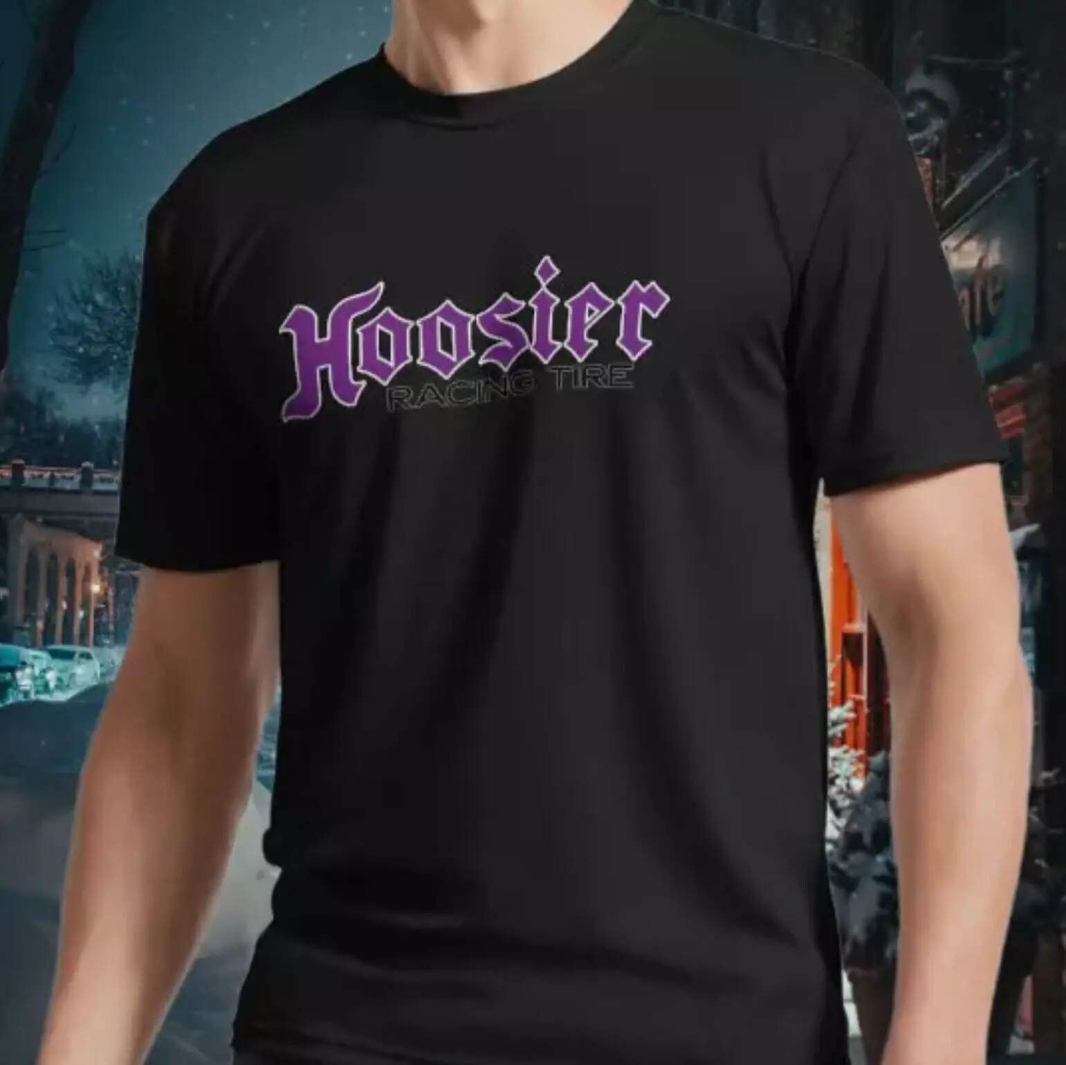 Camiseta unissex com logotipo de pneu Hoosier tamanho engraçado S a 5XL