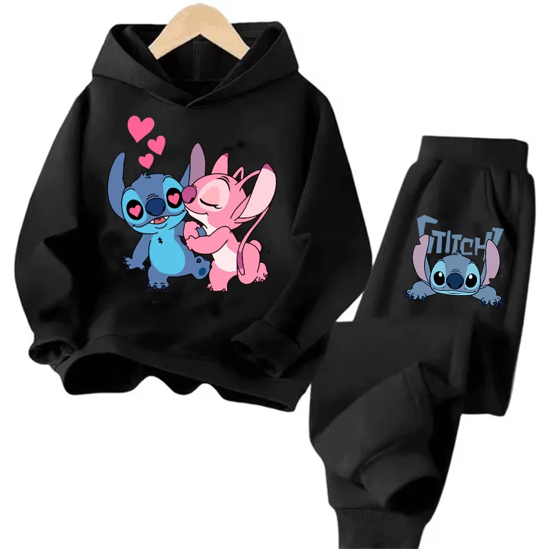 Funny Children Hoodies Stitch Fashion Pullover Sweatshirt Anime Trucksuit Manga Cartoons Girls Boy Kids Autumn Casual Clothes