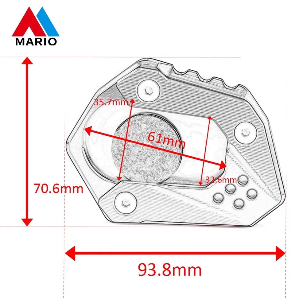 For BMW F750GS F 750GS 2018 2019 2020 2021 2022 2023 Motorcycle Kickstand Side Stand Extension Pad Support Plate Enlarge