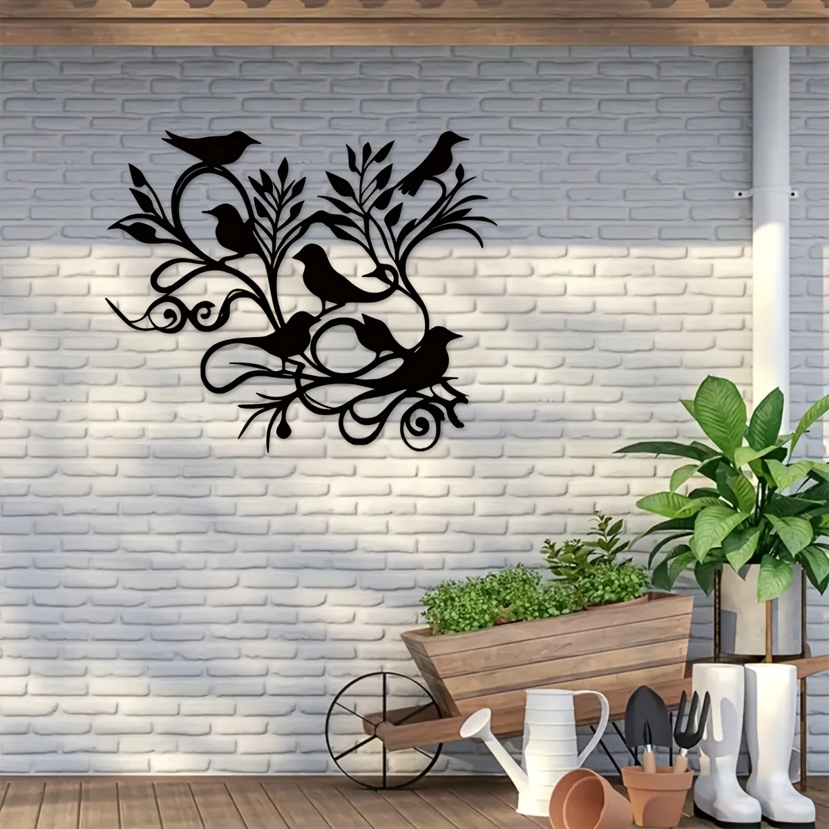 

1pc Arabesque Birds On Branch Sign, Metal Wall Art, Metal Wall Hanging, Unique Home, Home Decor, Suitable For Decorating House