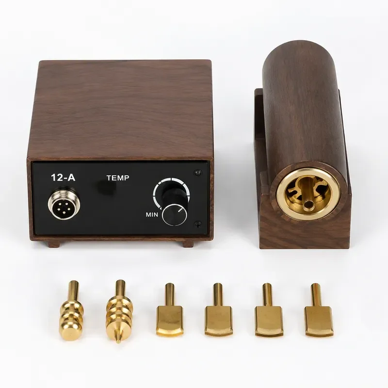 220V Electronic Hot Leather Edge Creaser Machine Brass Stamp Heater Grooving Iron Edge Sealing Tools Leathercraft Stamping