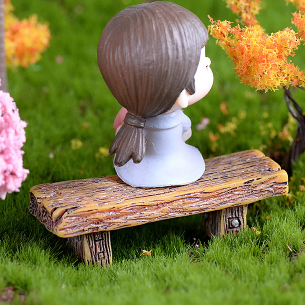 6 pezzi mini sgabello decorazione sgabelli figurine resina paesaggio ornamento vaso di fiori retrò modello amanti tavolo da pranzo