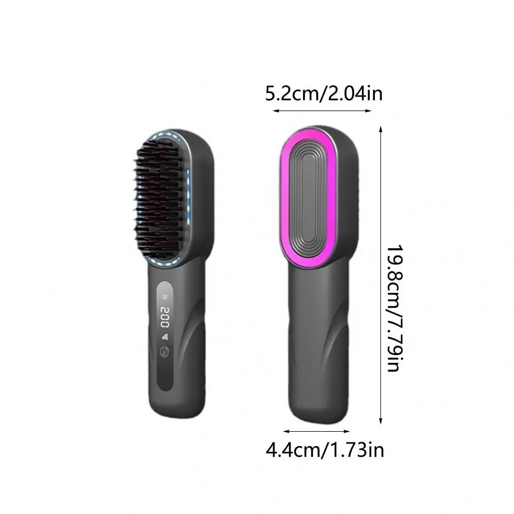 New Wireless Hair Straightener 4 Temp Settings Type-C Straight Hair Comb Rechargeable LCD Display Straightening Comb 3