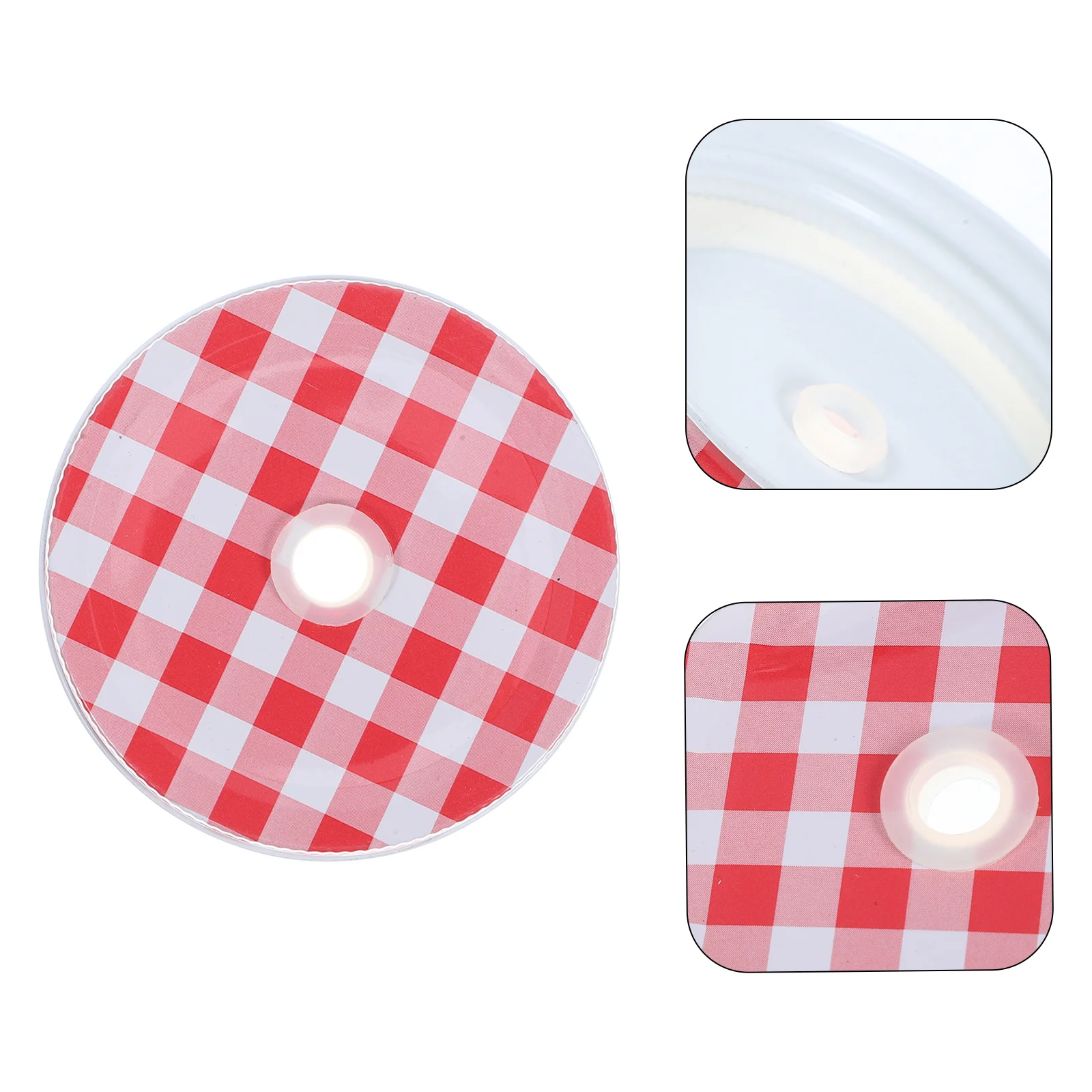 

6pcs Threaded Cup Lids Iron Mason Jar Drinking Tops With Straw Hole For Water Glass Storage Canning Lid Replace Kitchen Bar